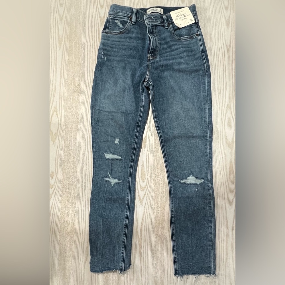 A&F High Rise Super Skinny Ankle Jeans